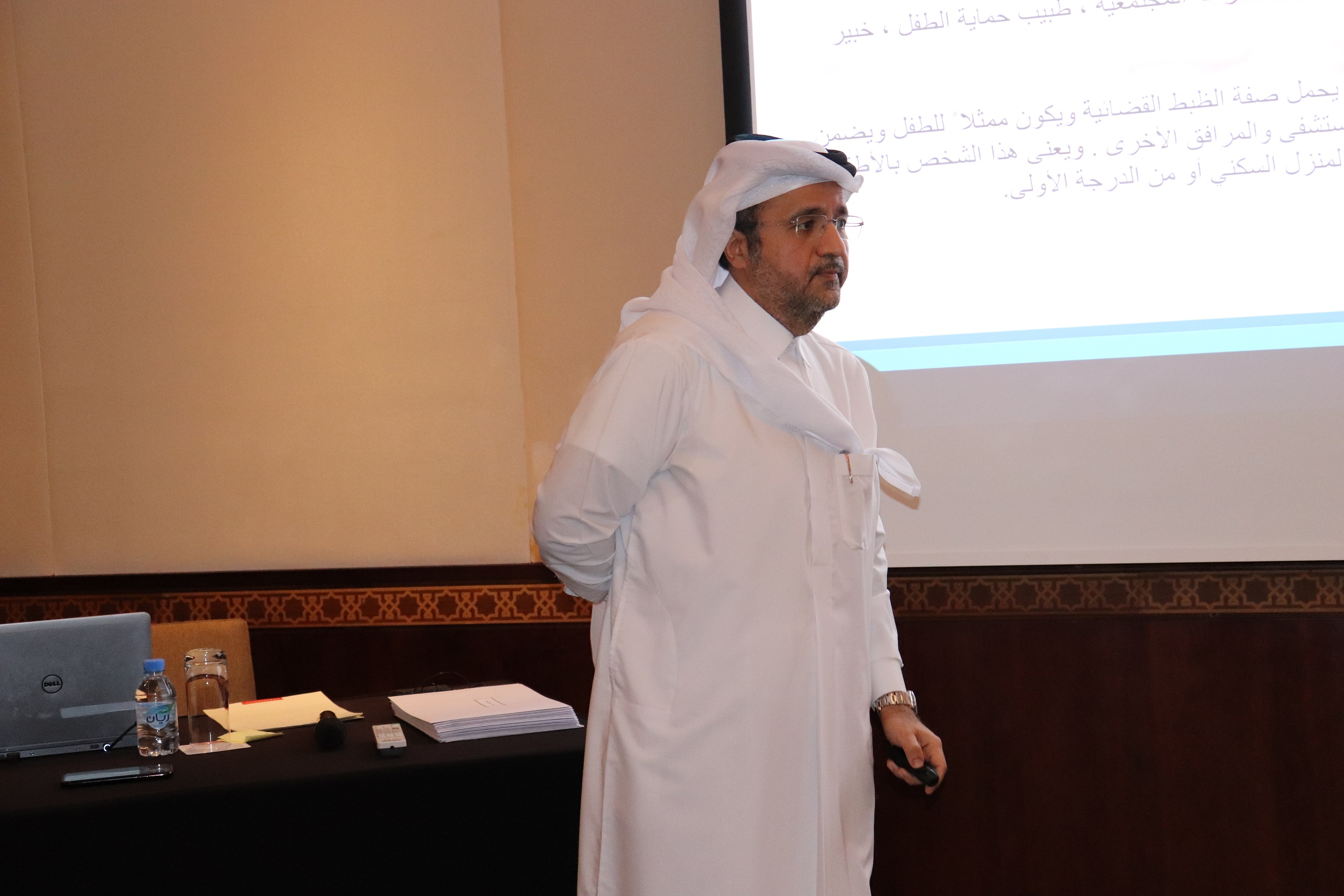 Prof. Khalid Al Ansari at the 4th National Committee for Protecting Children Against Abuse workshop